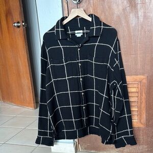 Obey Black and White Checkered Button-Up Shirt